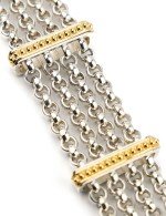 Браслет из серебра и золота c рубином