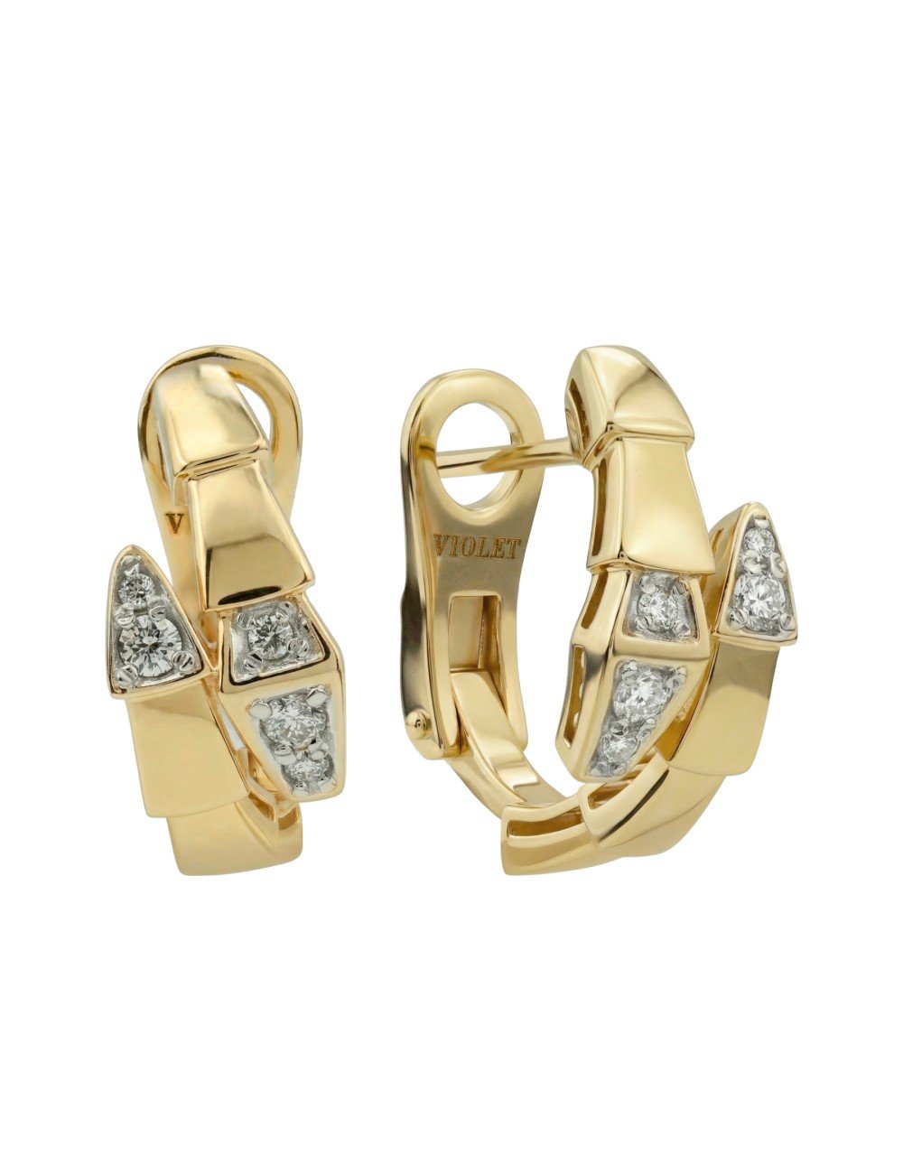 Серьги из лимонного золота c бриллиантами