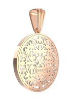 Подвеска из золота c ониксом и перламутром