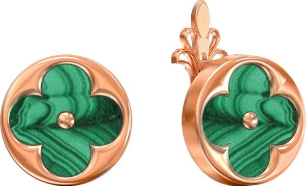 Серьги из золота c малахитом