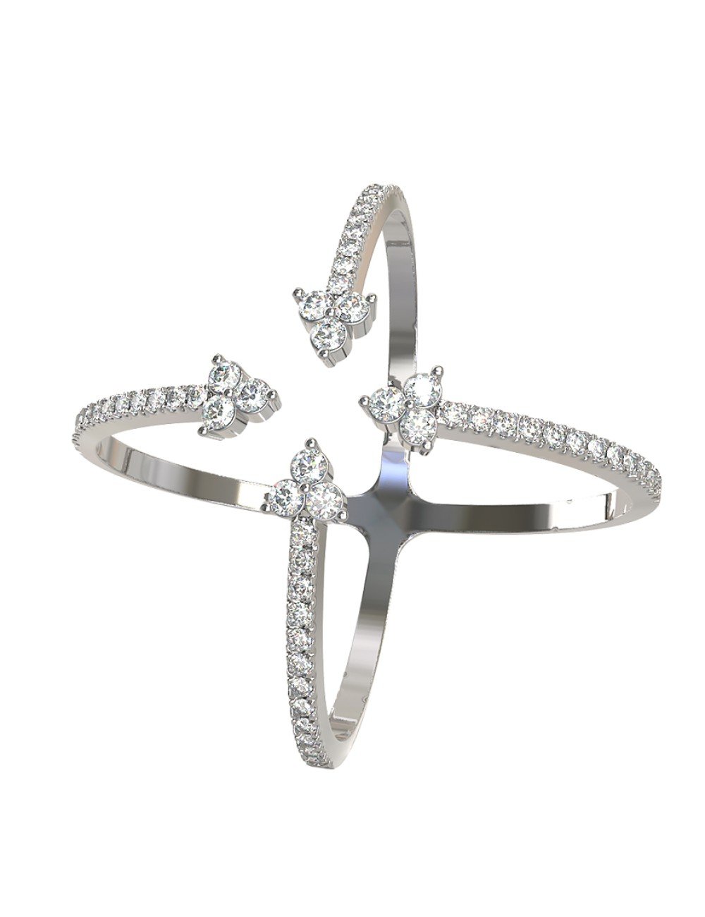 Кольцо из белого золота c бриллиантами