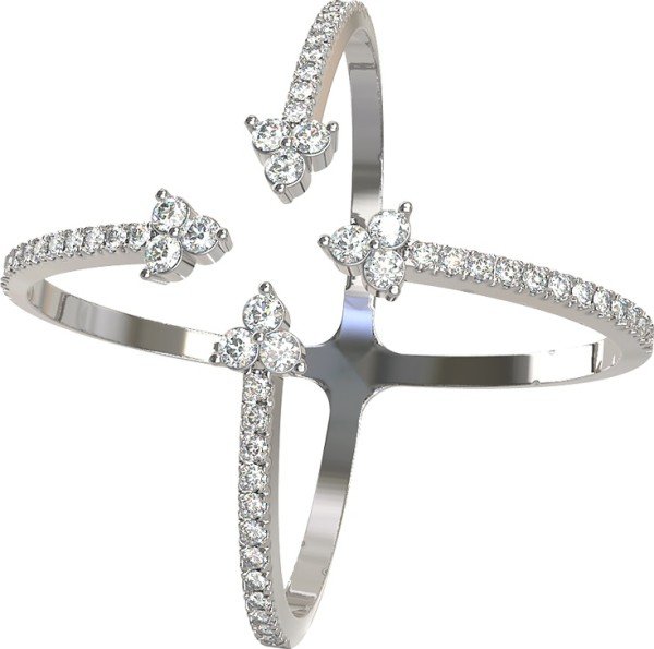 Кольцо из белого золота c бриллиантами