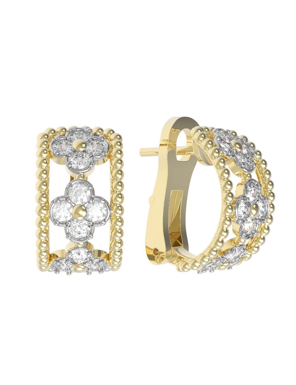 Серьги из лимонного золота c бриллиантами