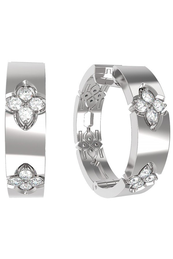 Серьги из белого золота c бриллиантами