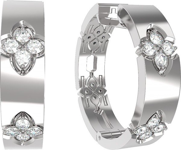 Серьги из белого золота c бриллиантами