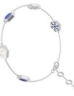 Браслет из белого золота c лазуритом и перламутром