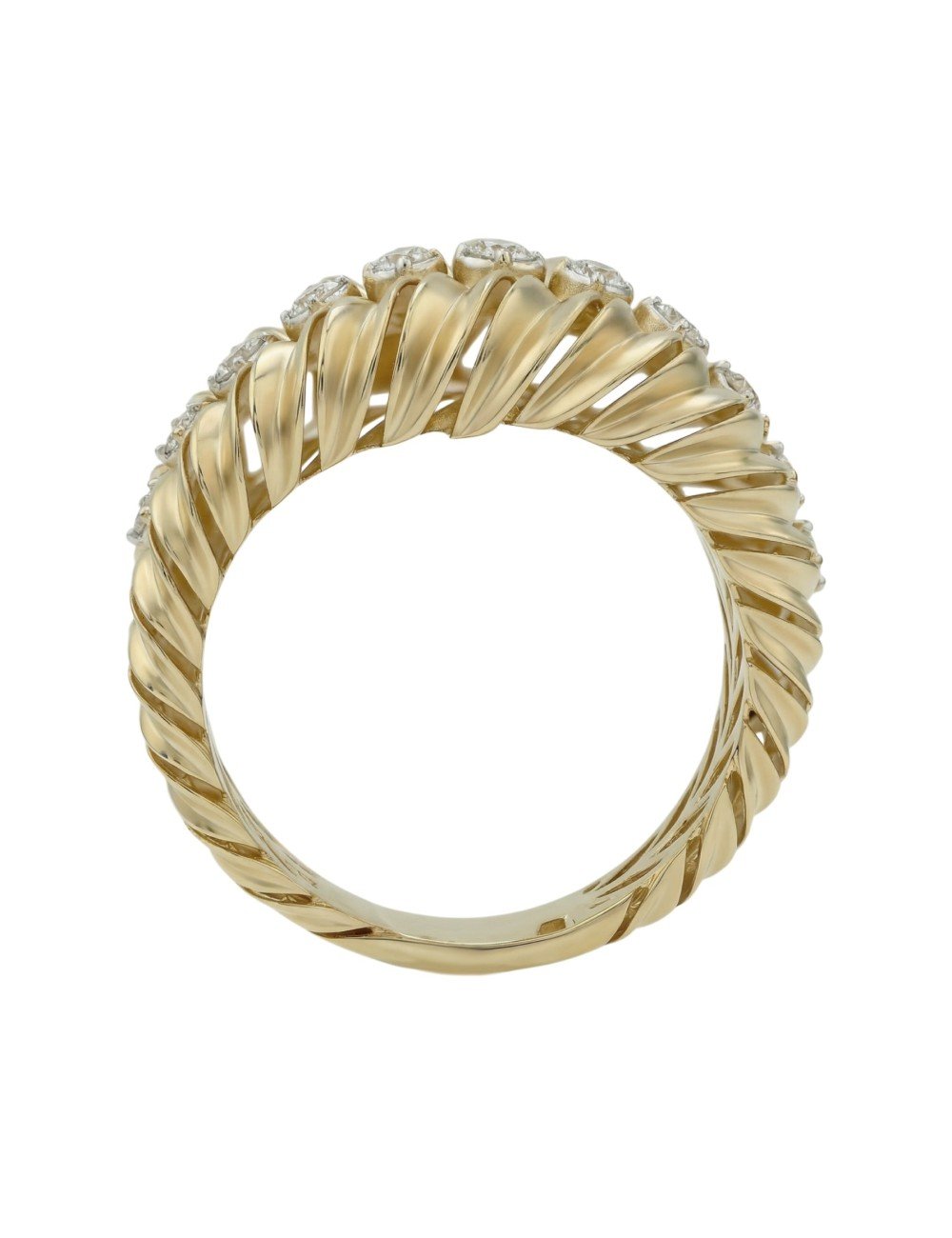 Кольцо из лимонного золота c бриллиантами