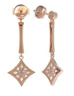 Серьги из золота c фианитом и перламутром