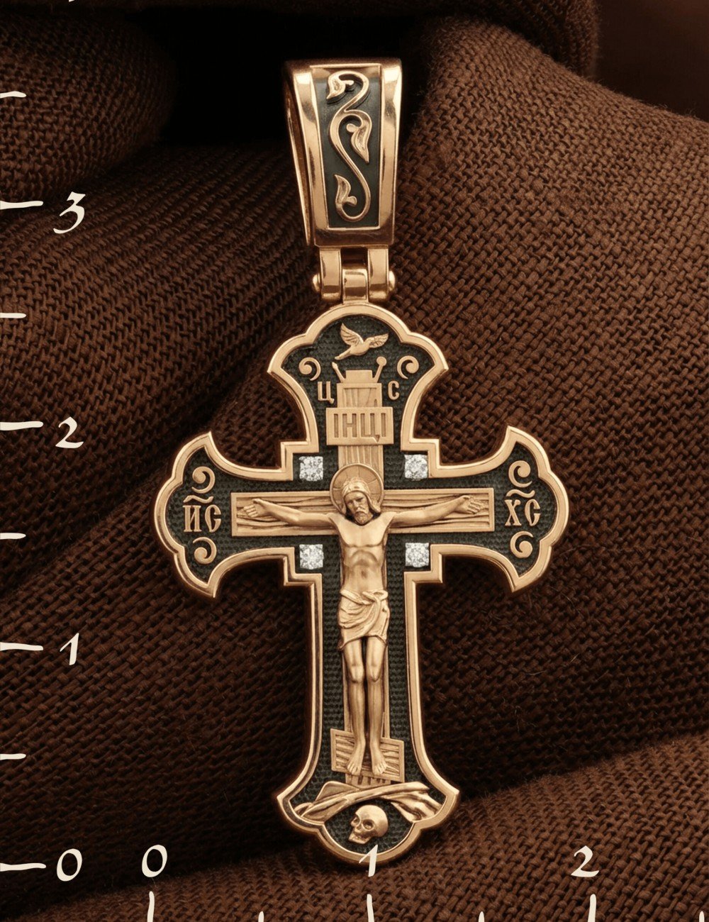 Крест из золота c бриллиантами