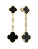 Серьги из лимонного золота c ониксом