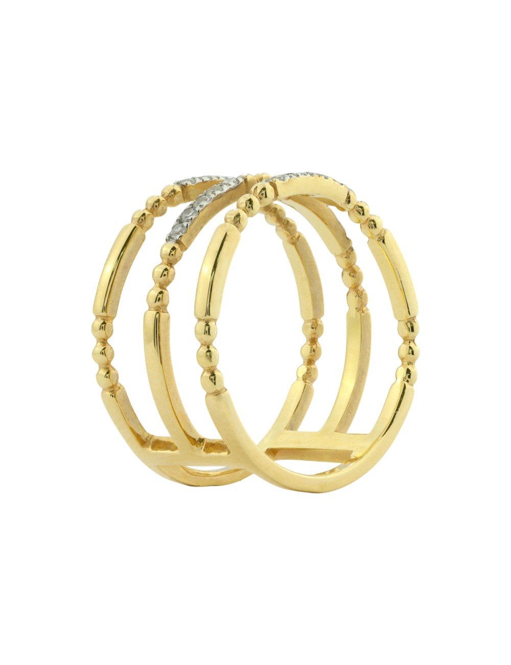 Кольцо из лимонного золота c бриллиантами