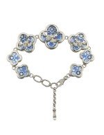 Браслет из белого золота c эмалью, жемчугом и перламутром