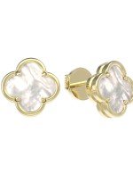 Серьги из лимонного золота c перламутром