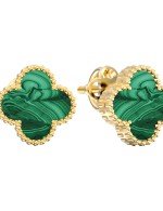 Серьги из лимонного золота c малахитом