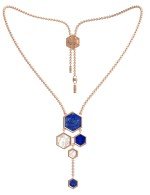 Колье из золота c лазуритом и перламутром