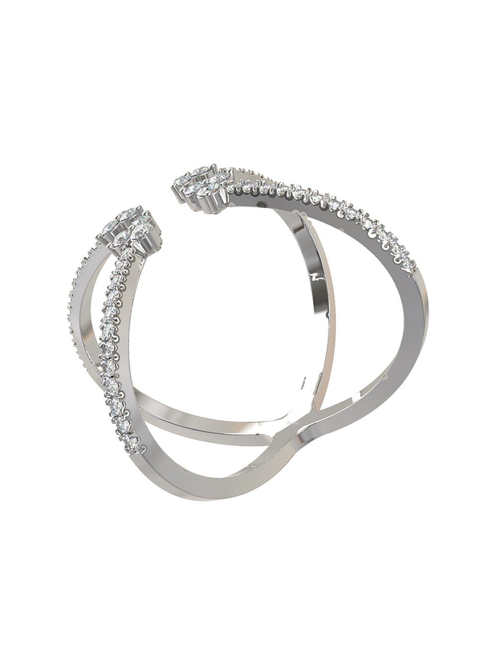 Кольцо из белого золота c бриллиантами