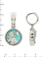 Серьги из белого золота c бирюзой и перламутром