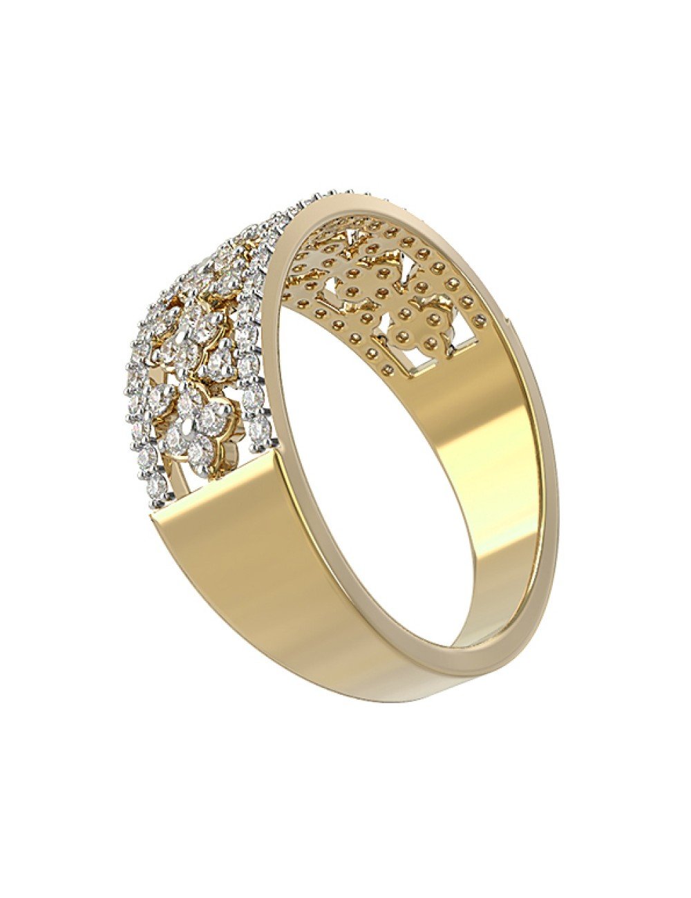 Кольцо из лимонного золота c бриллиантами