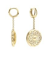 Серьги из лимонного золота c ониксом и перламутром