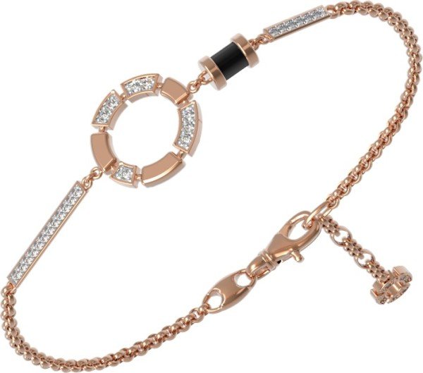 Браслет из золота c бриллиантами и ониксом