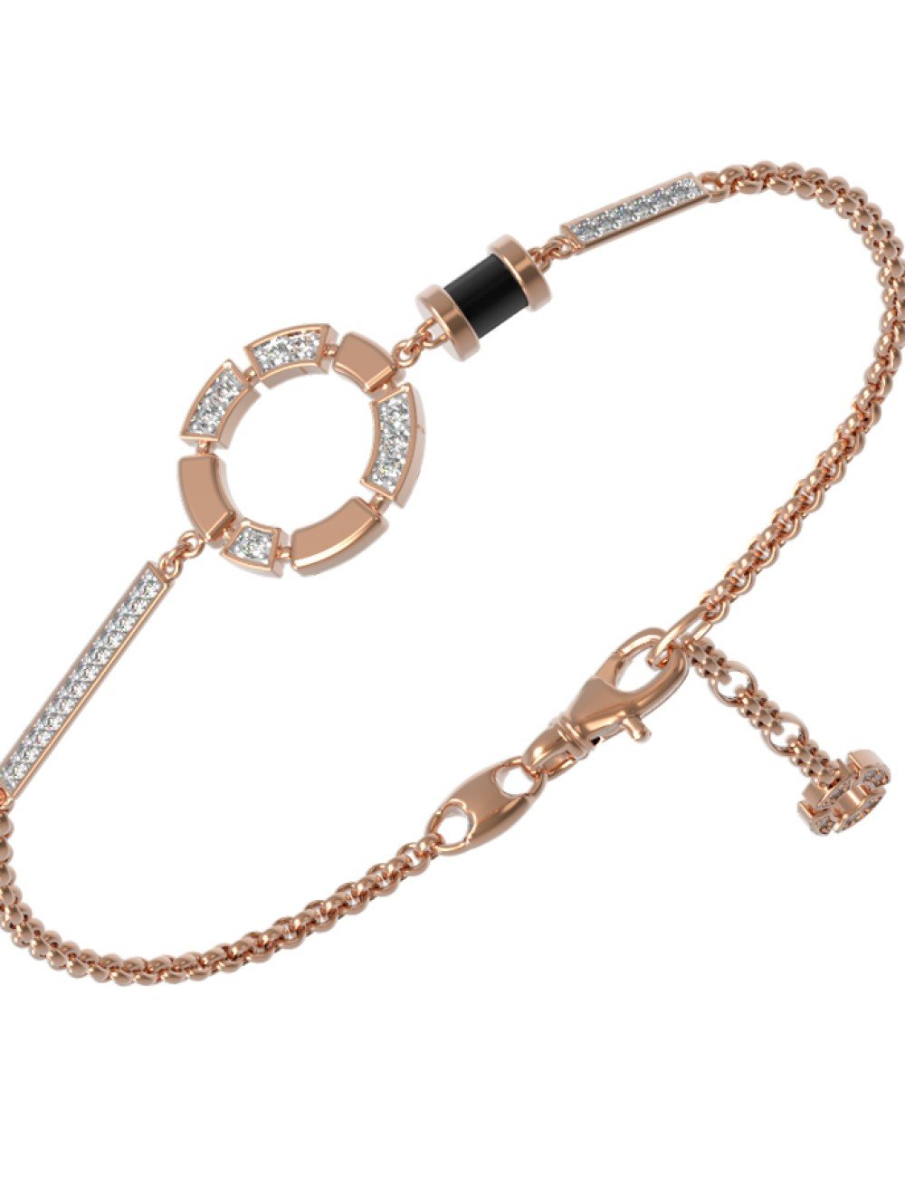 Браслет из золота c бриллиантами и ониксом