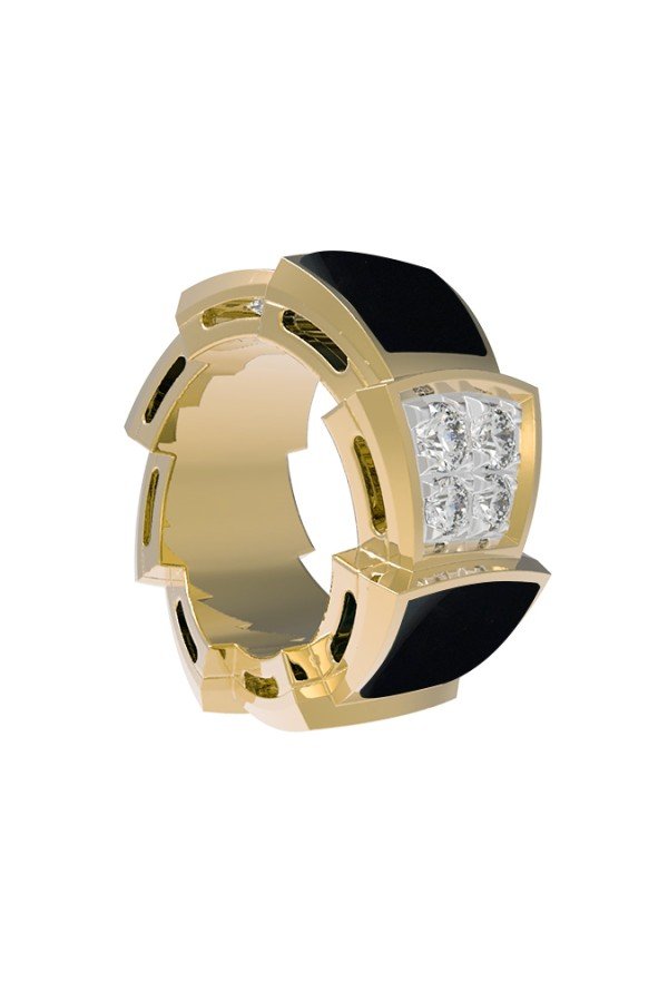 Подвеска из лимонного золота c бриллиантами и ониксом