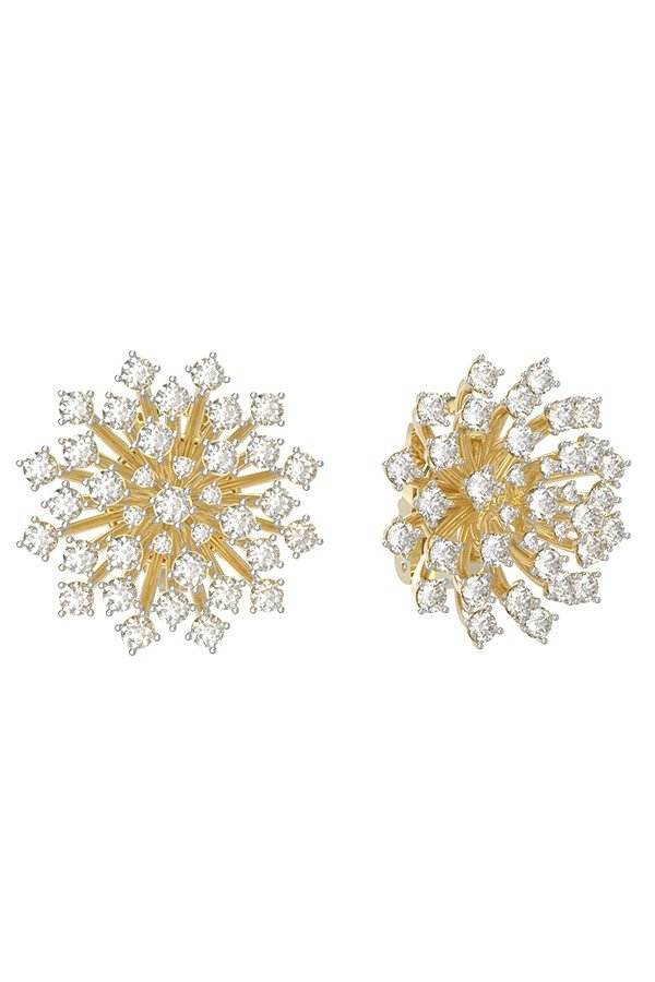 Серьги из лимонного золота c бриллиантами