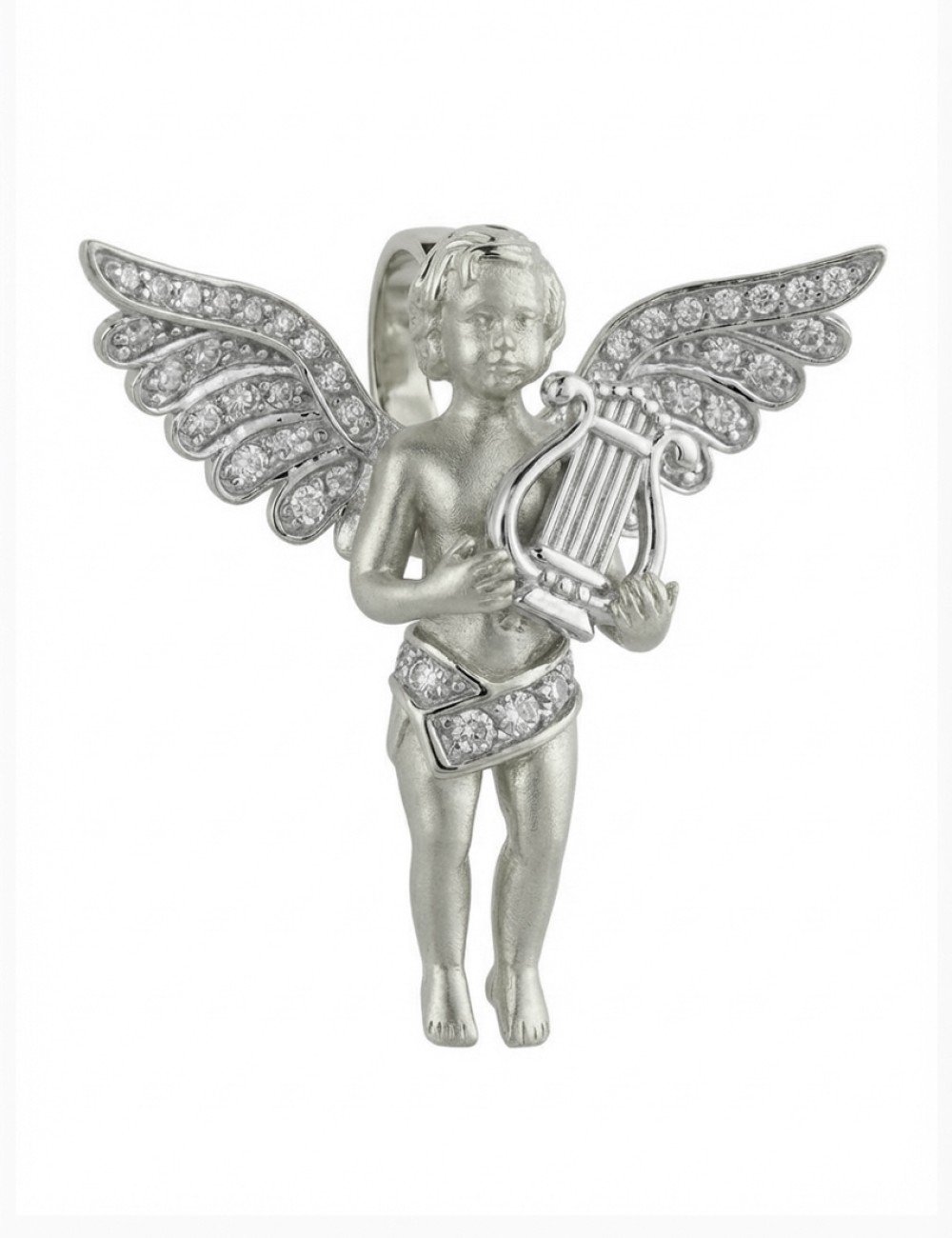 Подвеска из белого золота c фианитом