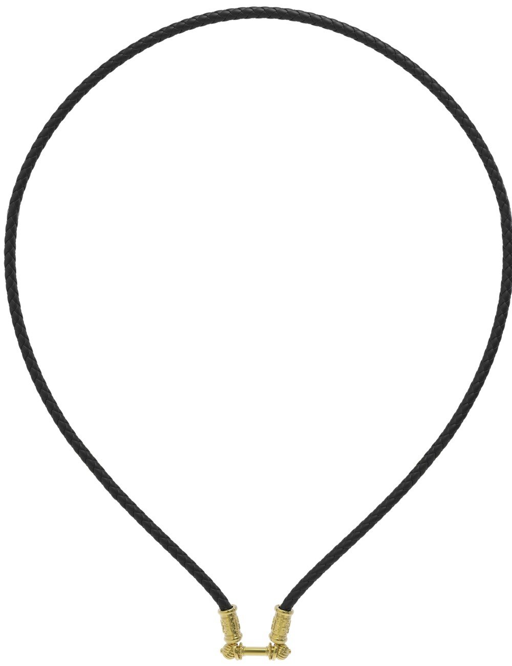 Гайтан из лимонного золота c кожаным шнурком