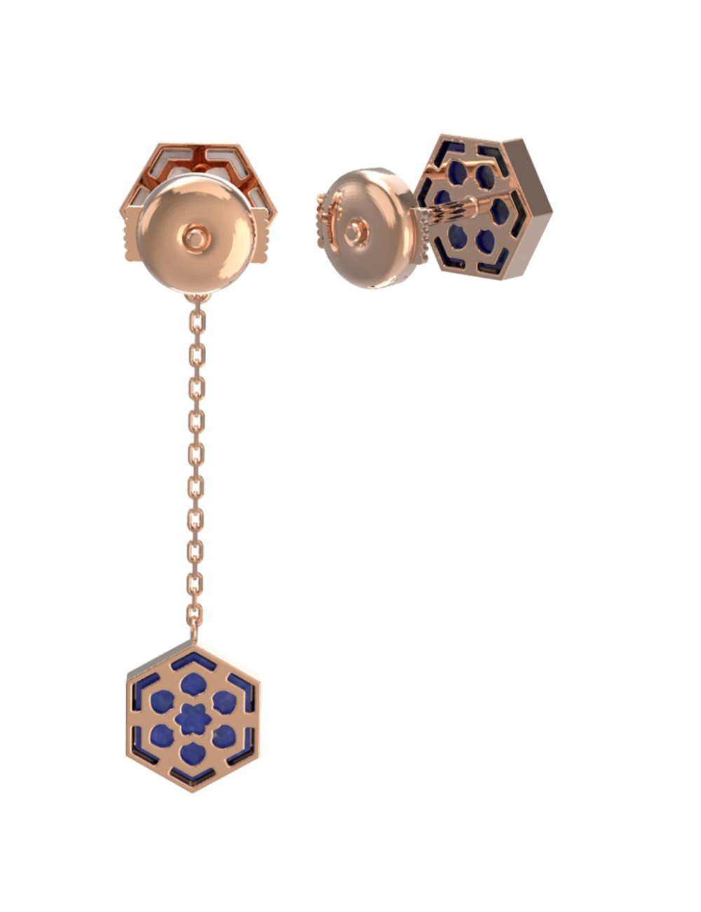 Серьги из золота c лазуритом и перламутром