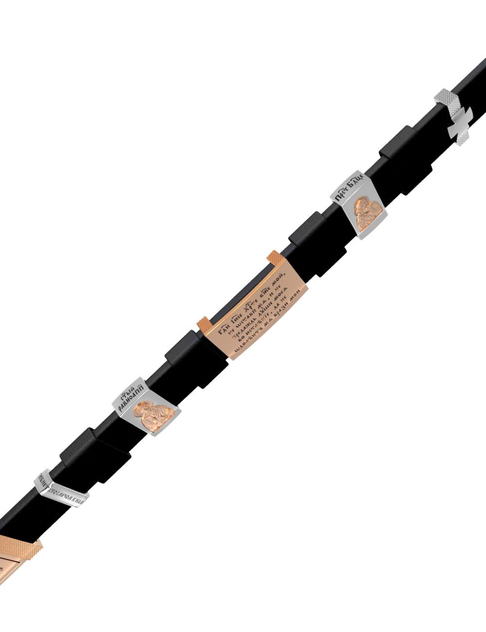 Браслет из золота c кожаным шнурком