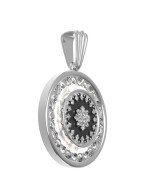 Подвеска из белого золота c ониксом и перламутром