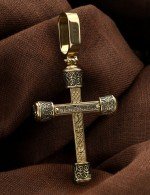 Крест из лимонного золота c ониксом