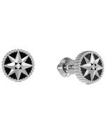 Серьги из белого золота c бриллиантами и ониксом