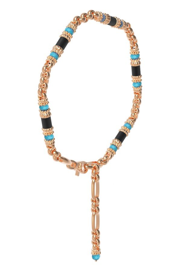 Браслет из золота c бирюзой и ониксом