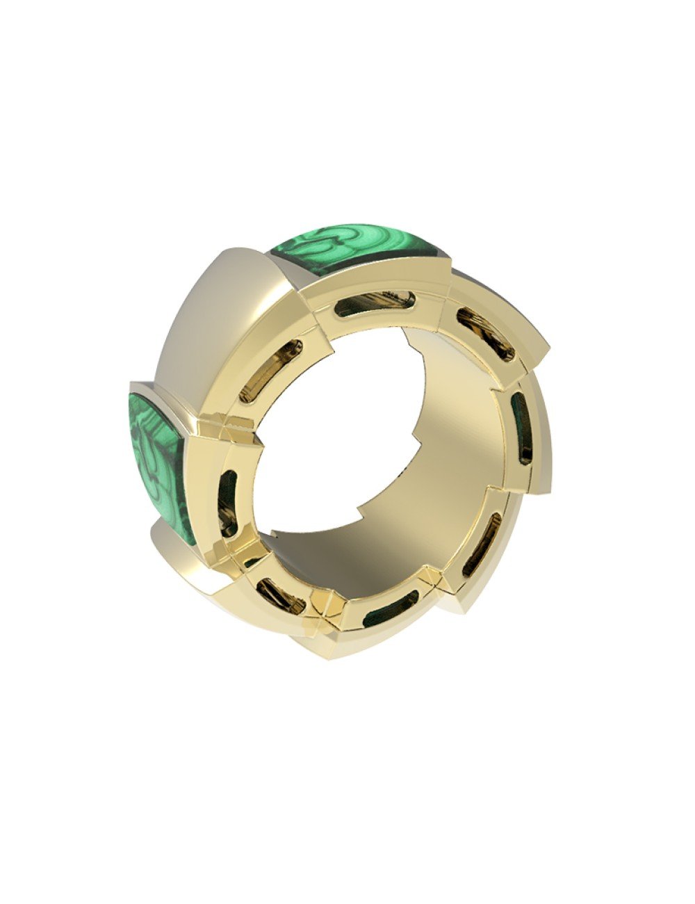 Подвеска из лимонного золота c малахитом