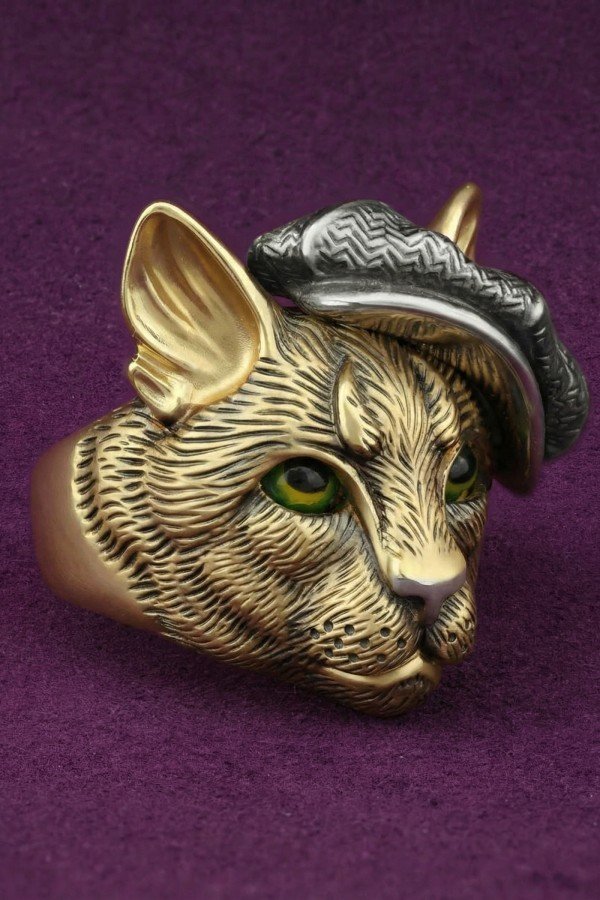 Кольцо из лимонного золота c эмалью