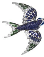 Подвеска из белого золота c эмалью и фианитом