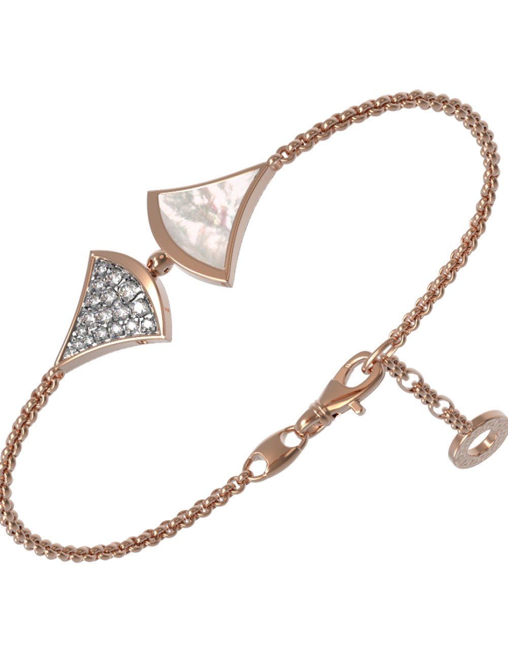 Браслет из золота c бриллиантами и перламутром