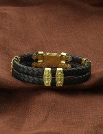 Браслет из лимонного золота c шнурком