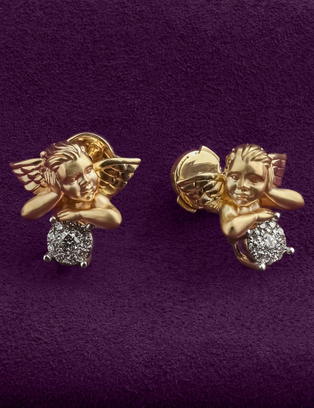 Серьги из золота c бриллиантами