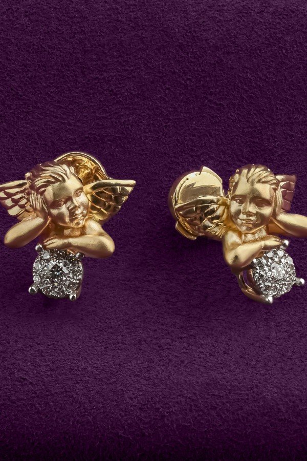 Серьги из золота c бриллиантами