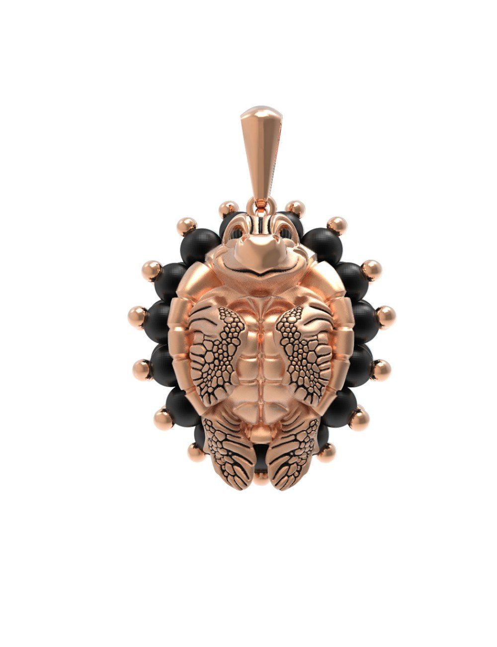 Подвеска из золота c эмалью и ониксом