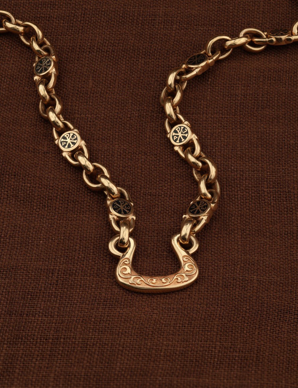 Цепь из золота c эмалью