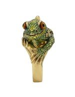 Кольцо из лимонного золота c эмалью и рубином