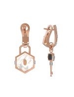 Серьги из золота c ониксом и перламутром