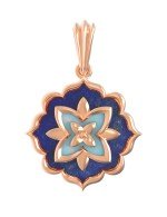 Подвеска из золота c бирюзой и лазуритом