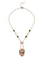 Колье из золота c бриллиантами, рубином, ониксом, малахитом и перламутром