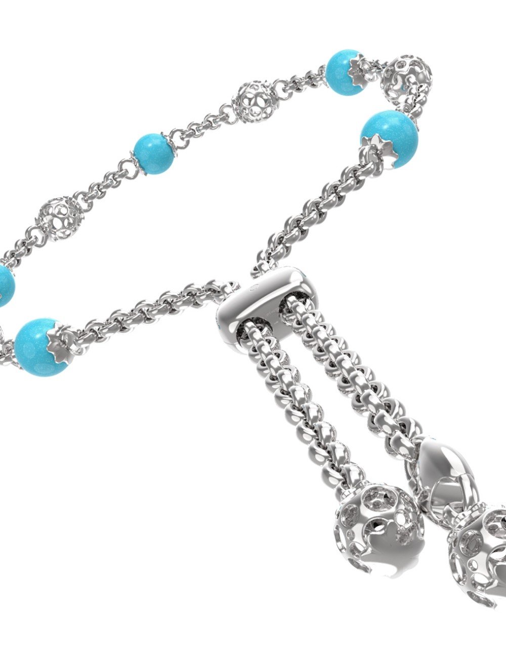 Браслет из белого золота c бирюзой