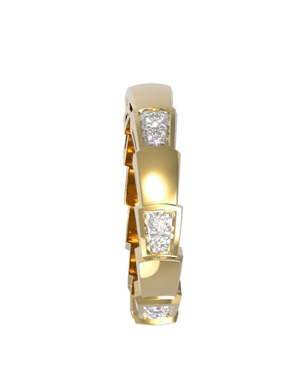 Кольцо из лимонного золота c бриллиантами